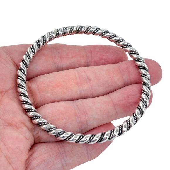 Southwest Twisted Wire Bangle BraceletVintage Sterling Silver 9258.25